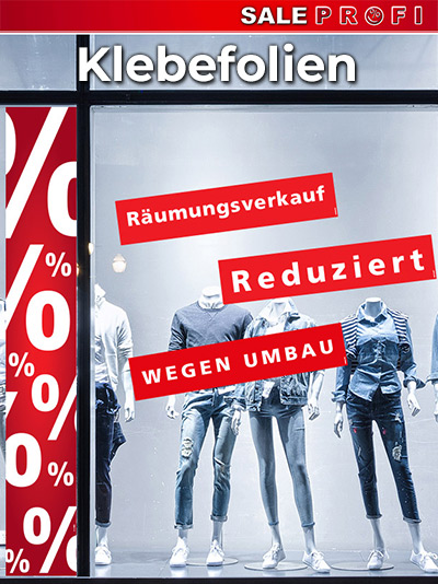 Sale Profi Klebefolien für Schaufenster