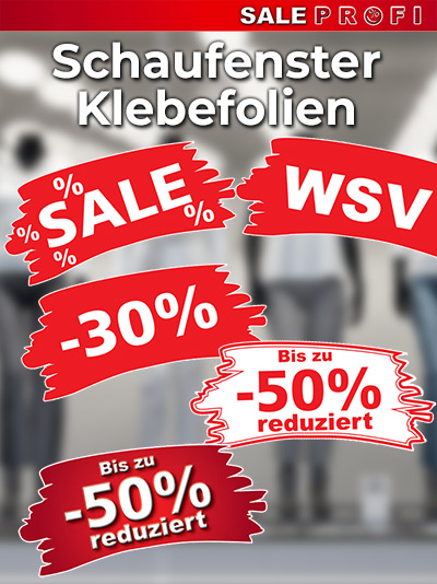 Sale Profi Klebefolien für Schaufenster