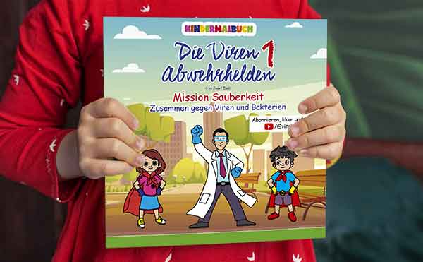 Krankenhaus Kindermalheft "Die Virenabwehrhelden 1"